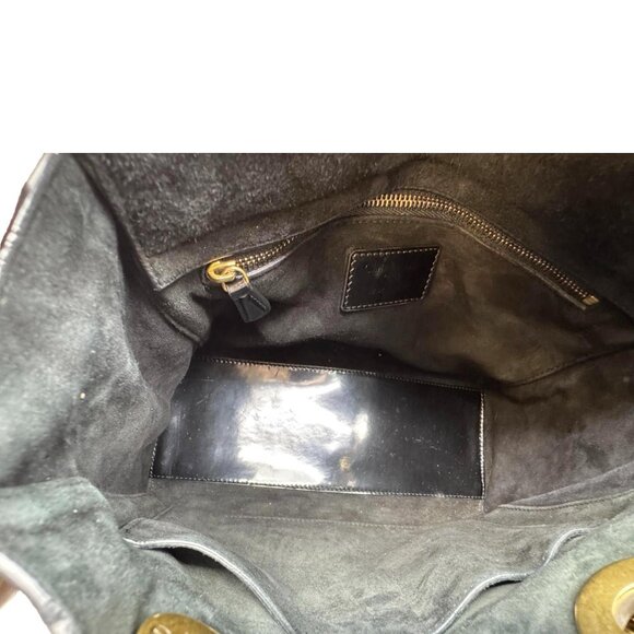 Christian Dior Lady Dior Medium Studded Cannage Patent Leather Crossbody Black - Picture 9 of 11